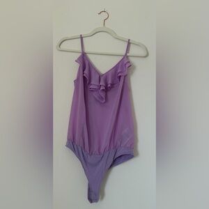 Guess Lavender Ruffle Bodysuit XS